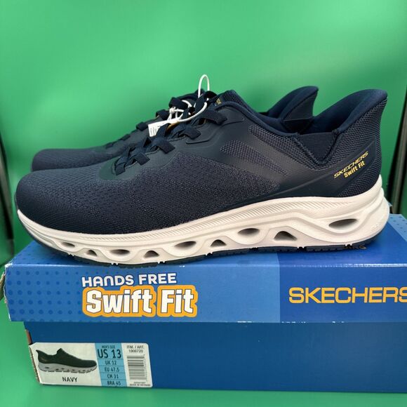 Skechers Swift Fit Hands Free Sneakers Men’s 13 Navy Memory Foam Shoes New